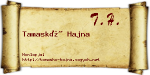 Tamaskó Hajna névjegykártya